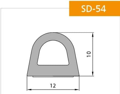 KOTARBAU Dichtungsband Für Türen Fenster D 12 x 10 mm 15 m Schwarz Türdichtung Dichtungsstreifen Fen