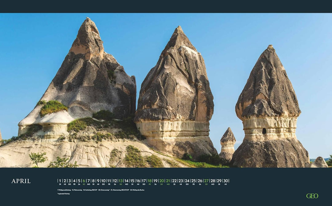 GEO - Sehnsuchtsorte 2026 – Wandkalender 58x36 cm, Poster-Kalender mit 12 Monatsblättern, deutschem