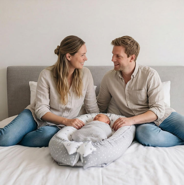 PaLulli Babynest Babynestchen 50x90 cm Babykokon, 2seitig, 100% Baumwolle, Nestchen für Babybett, Ku