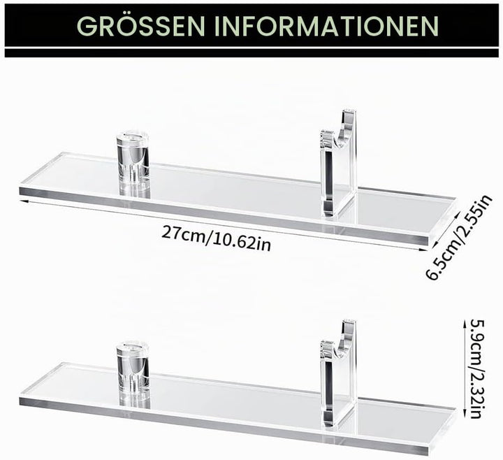 Sudemota 2x Messer-Feststellanzeige-Standfuss-Tischmesser-Anzeigehalter Acryl-Messerkasten Einzelner