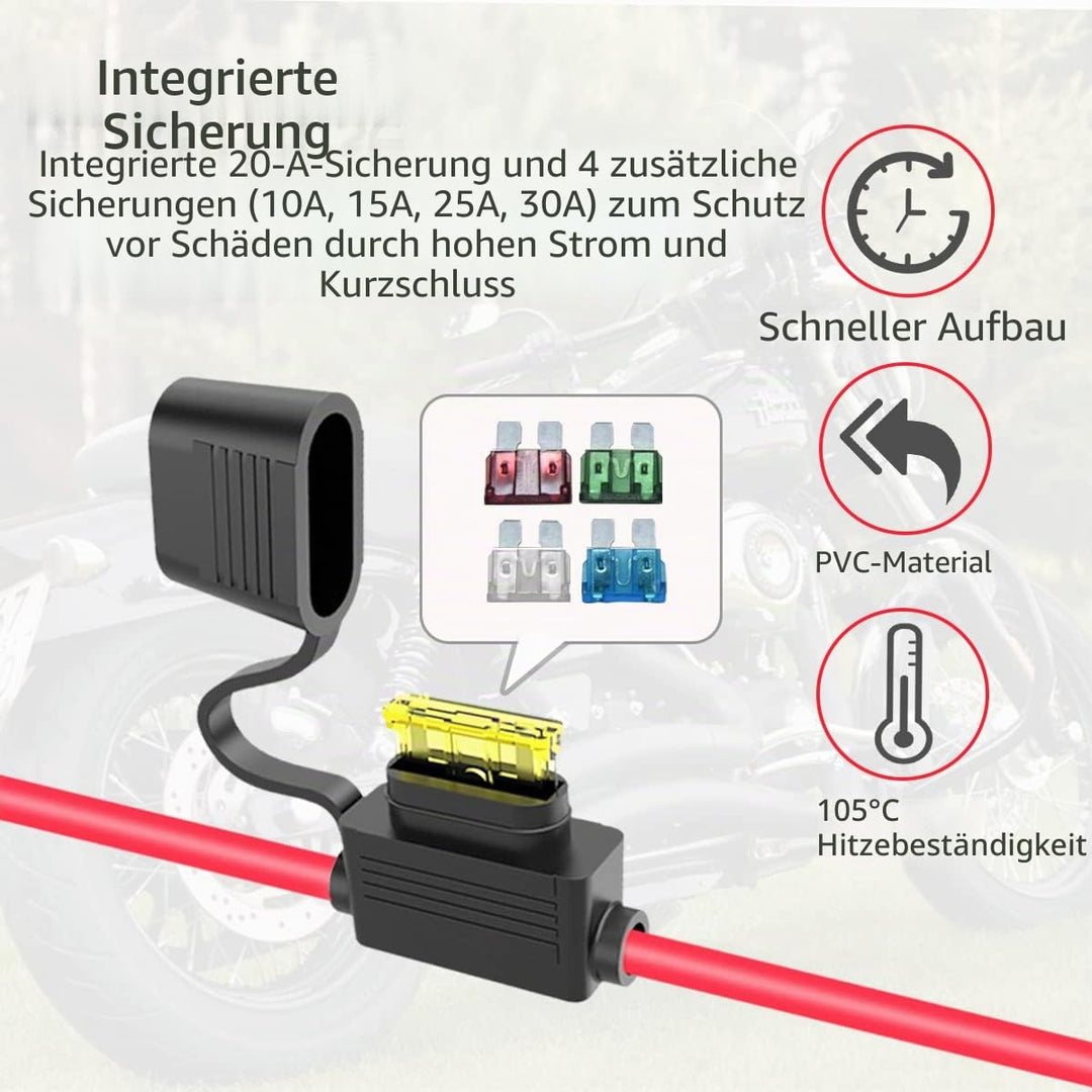 Sae Anschluss Kabel,10AWG SAE auf Ringkabelschuh SAE Batterie Verlängerungskabel mit 10A 15A 20A 25A