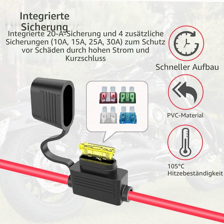 Sae Anschluss Kabel,10AWG SAE auf Ringkabelschuh SAE Batterie Verlängerungskabel mit 10A 15A 20A 25A