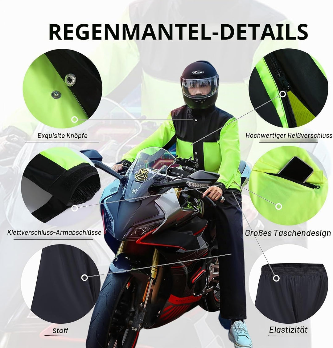 Wasserdichte Regenanzüge für Herren Outdoor Arbeit Regenjacke und Hose Unisex Regenausrüstung mit Ka