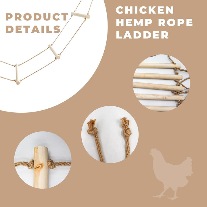 Dnoifne Extra Langer Hühnersitzstange aus Naturholz – Schaukel & Ruheplatz für Hühner, grosse Vögel