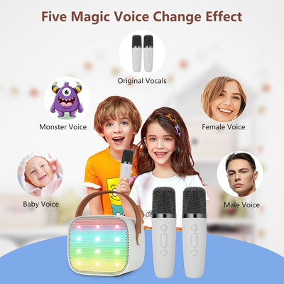 BONAOK Mikrofon Karaoke Spielzeug 2 Mikrofon, Bluetooth Karaokemaschinen für Kinder Erwachsene, Trag