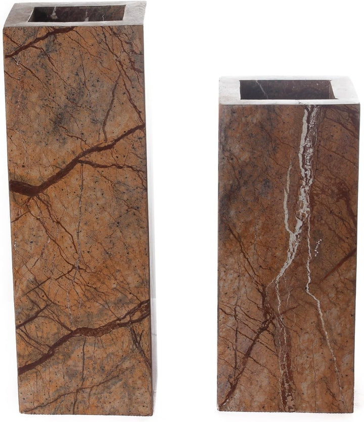 Yuchengstone Design Marmorvase, Vase Blumenvase aus indischem Marmor, massiv, rechteckig (30x10x8cm)