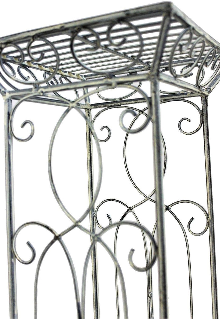 DanDiBo Blumenhocker Metall Weiss Eckig 2er Set 63 cm und 77 cm Blumenständer 20304 Blumensäule
