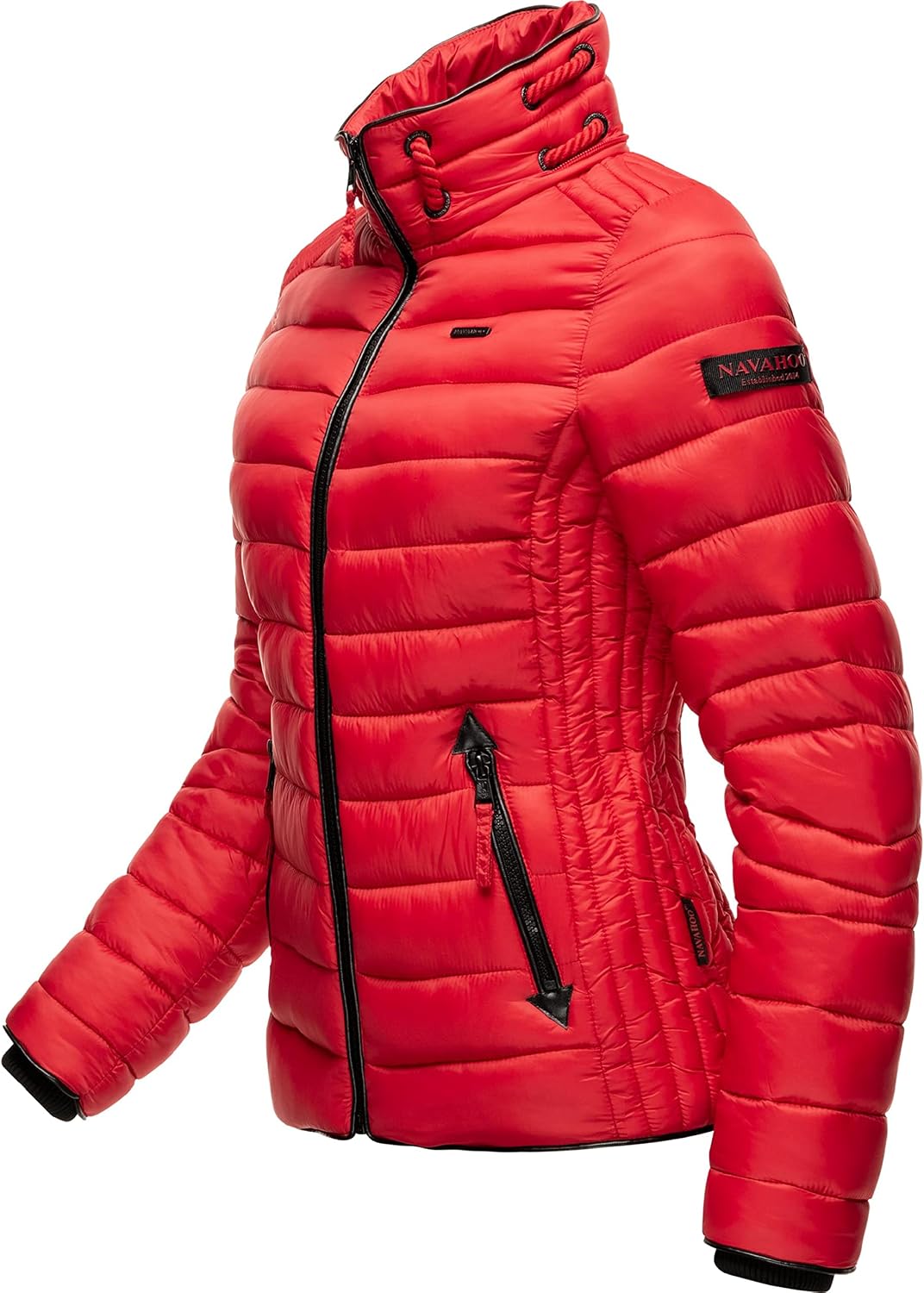 Navahoo Damen leichte Übergangsjacke Steppjacke mit Kapuze Lulana XS-XXL XS Rot, XS Rot