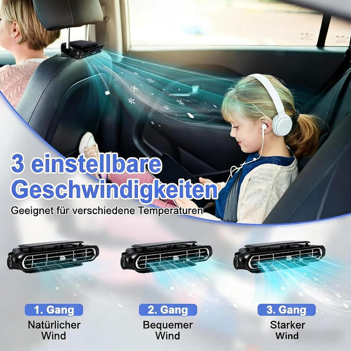 HoldOneLight Tragbarer Hand-Turbo-Ventilator mit Eiskühlung, 5-Gang, wiederaufladbar, faltbar, 3-in-