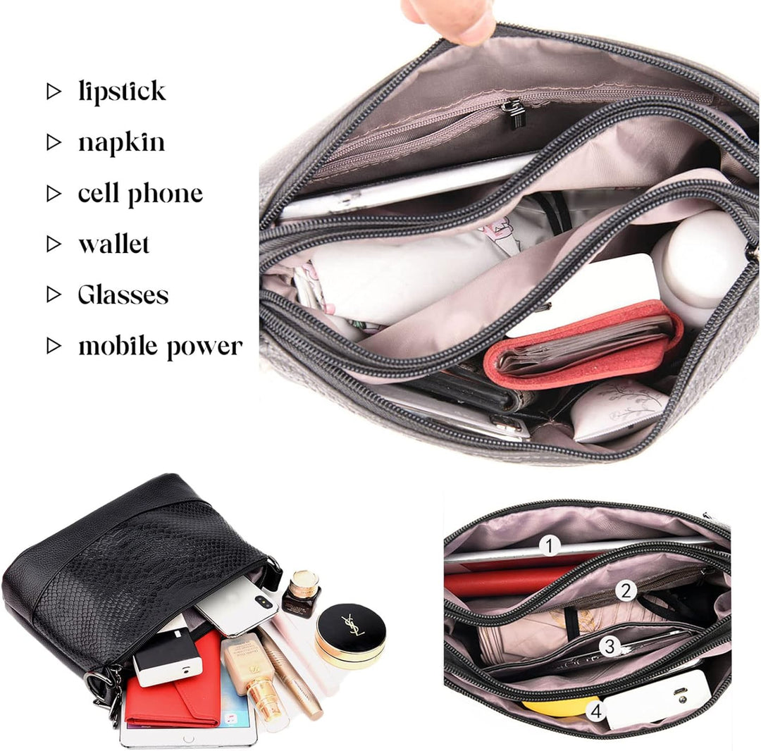 EINYNIUER Damen Umhängetasche Kleine - Krokodilmuster Crossbody Bag - weiche Haut Schultertasche Abe