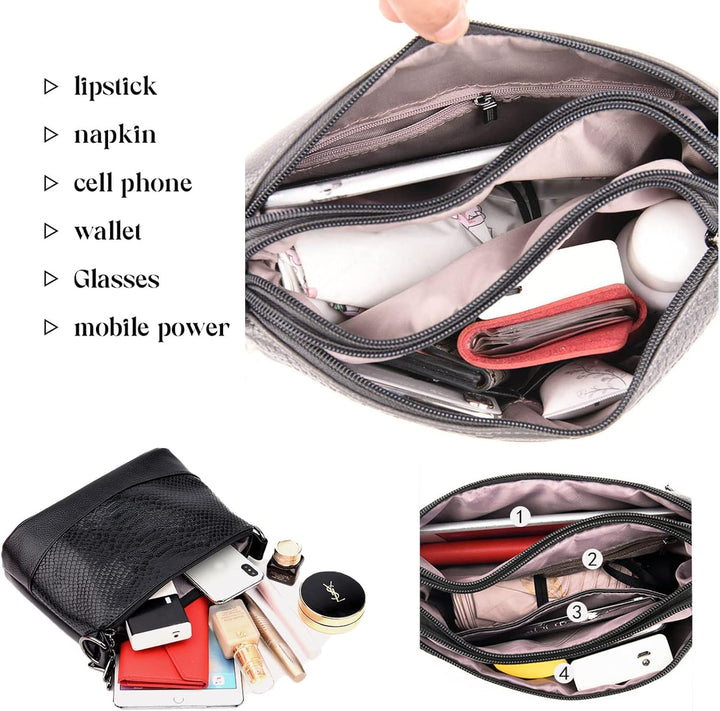 EINYNIUER Damen Umhängetasche Kleine - Krokodilmuster Crossbody Bag - weiche Haut Schultertasche Abe