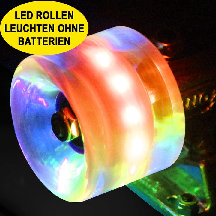 FunTomia 57cm Mini-Cruiser Board Skateboard mit oder ohne LED Leuchtrollen inkl. Aluminium Truck, AB