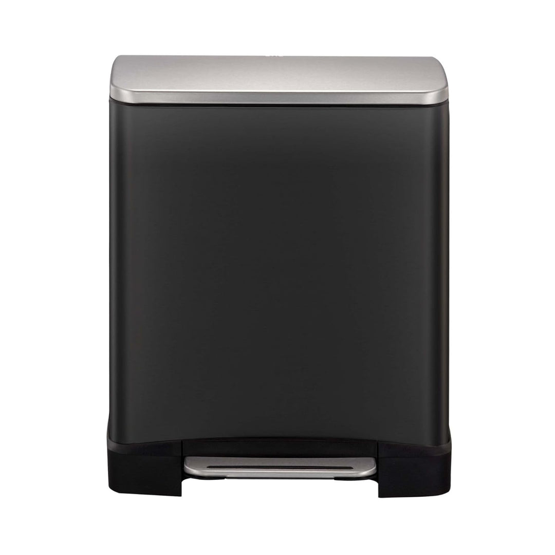 EKO E-Cube Tretmülleimer 20L Metall (32 x 36.6 x 44.5 cm, Dämpfer-System, Fingerabdruck frei, Stay-O