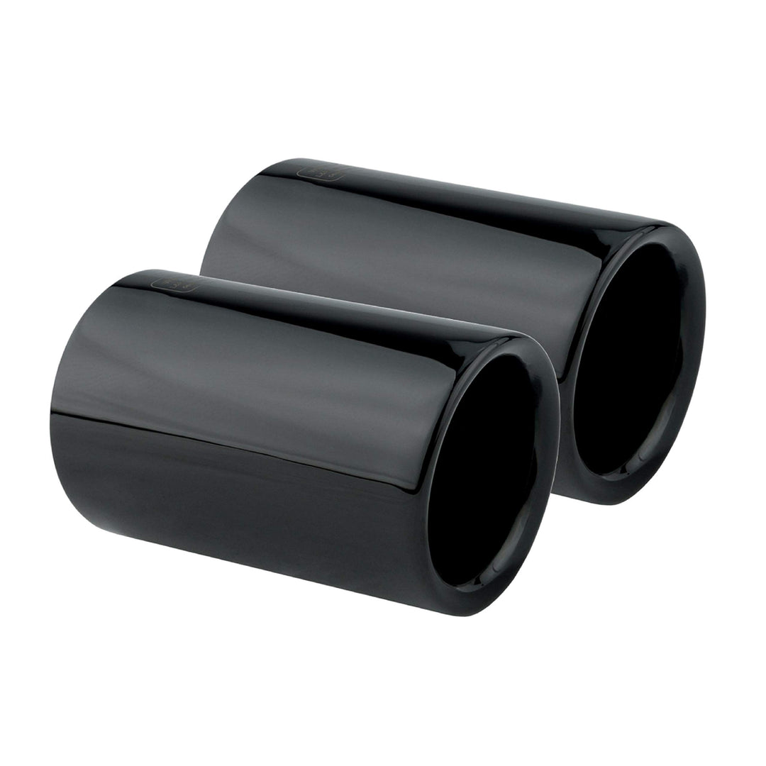 L&P A307 2 Auspuffblenden Endrohrblenden Schwarz Edelstahl spiegel poliert für F20 F21 125i 125d 225