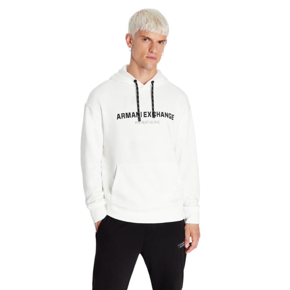 Armani Exchange Herren Limited Edition We Beat As One Capsule Cotton French Terry Hoodie Hooded Swea