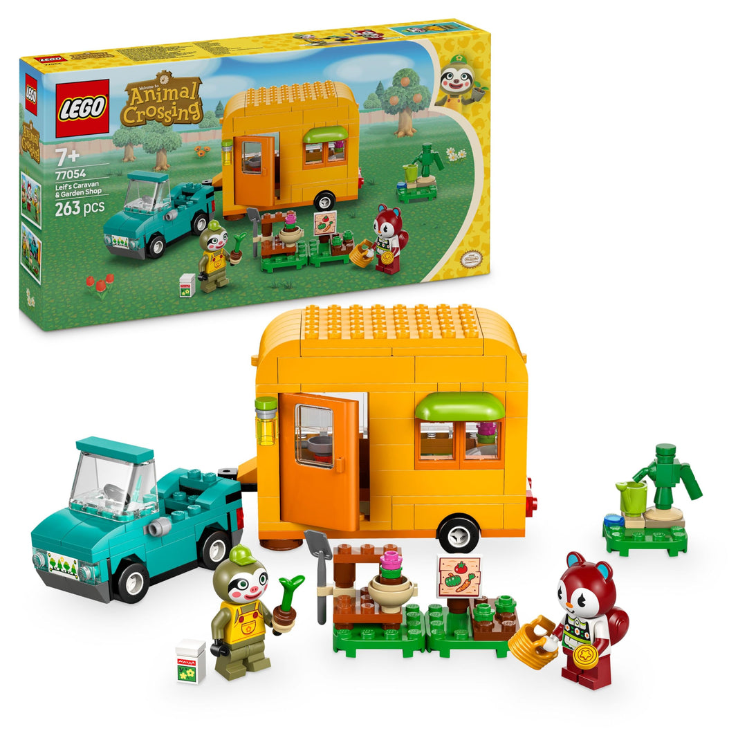 LEGO Animal Crossing Gerds Wohnwagen & Gärtnerei, Bauset für Rollenspiele, Spielzeug Auto für Kinder