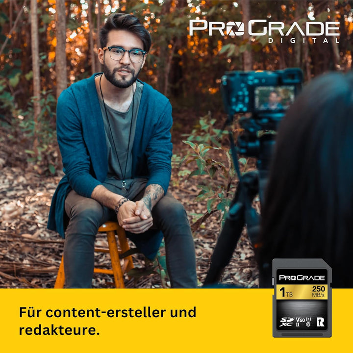 SD UHS-II 1TB Karte V60 - Schreibgeschwindigkeit bis zu 130MB/s und Lesegeschwindigkeit von 250MB/s