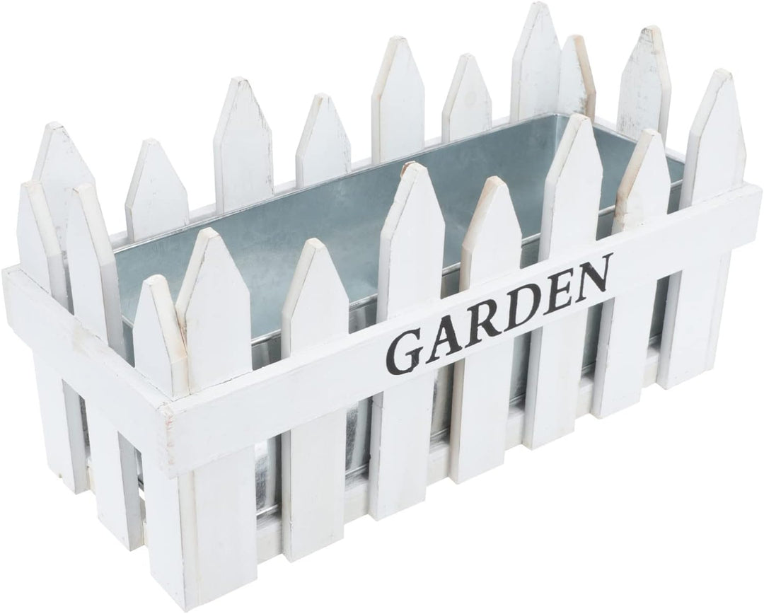 Cabilock 1stk Holzzaun Pflanzer Rechteckiger Zaunblumentopf Gartenzaunplatte Holzzaun Blumentopf Ras