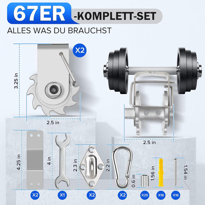Angooni Sonnensegel-Hardware-Kit inklusive Winden & Drahtseil, Anti-Rost-Edelstahll-Hardware-Kit für