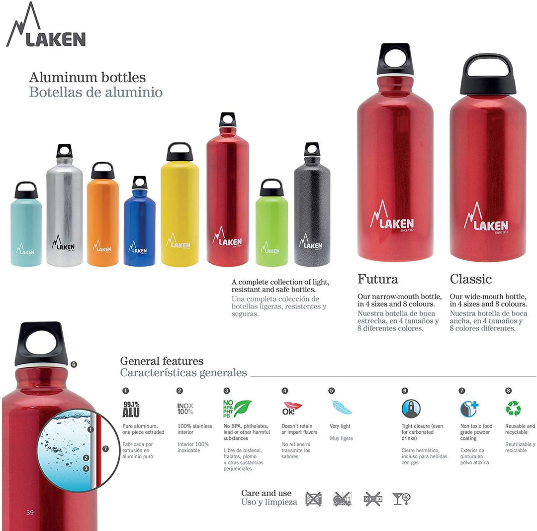 Futura Aluminium 0,6 l grün, BPA frei Grün 0,6 Liter 0.6 Liter, Grün 0,6 Liter 0.6 Liter
