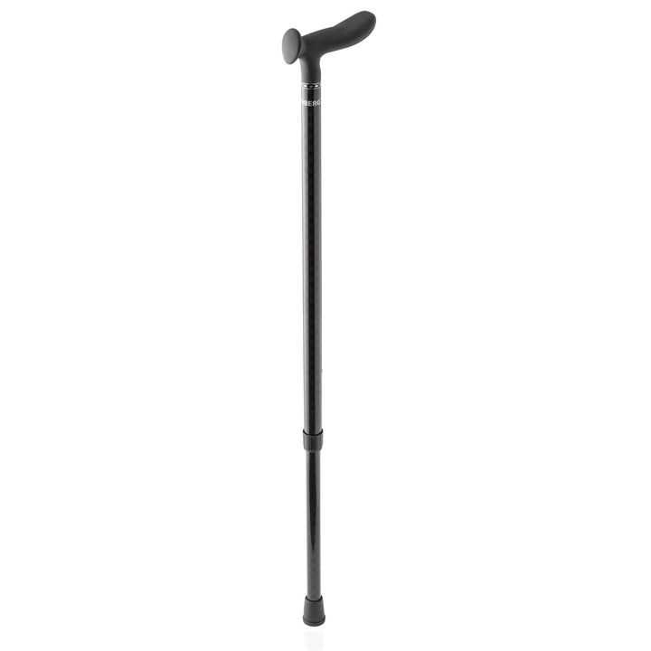 Ossenberg Carbonstock in Schachbrett Muster - schwarz glänzend - mit Cosy Griff - Verstellbarer Carb