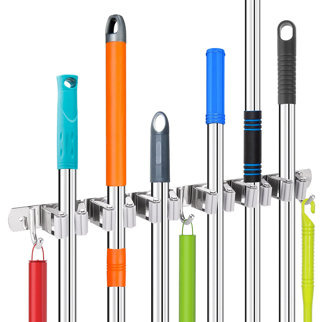 Hejo Besenhalterung Wand, 304 Edelstahl Gerätehalter Besen Mop Halter, Gartengerätehalter, Wandhalte