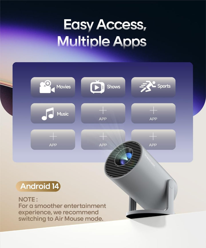 Mini Beamer 4K Unterstützt Android 11, Smart Projector 5G WiFi 6 BT 5.4, Mini Projektor Full HD 1080