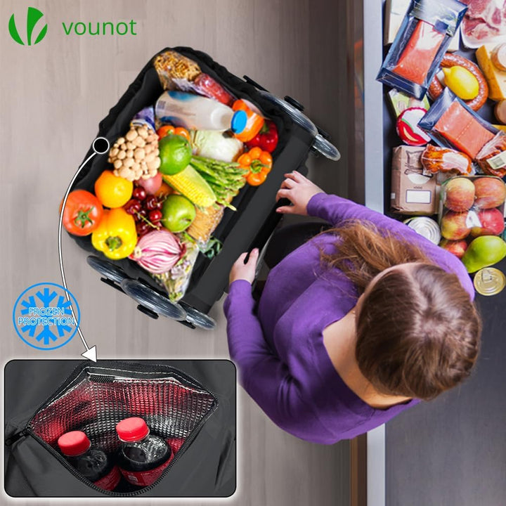 VOUNOT® Aluminium Einkaufstrolley Treppensteiger, 3 in 1 Trolly Einkaufswagen Klappbar, Hackenporsch
