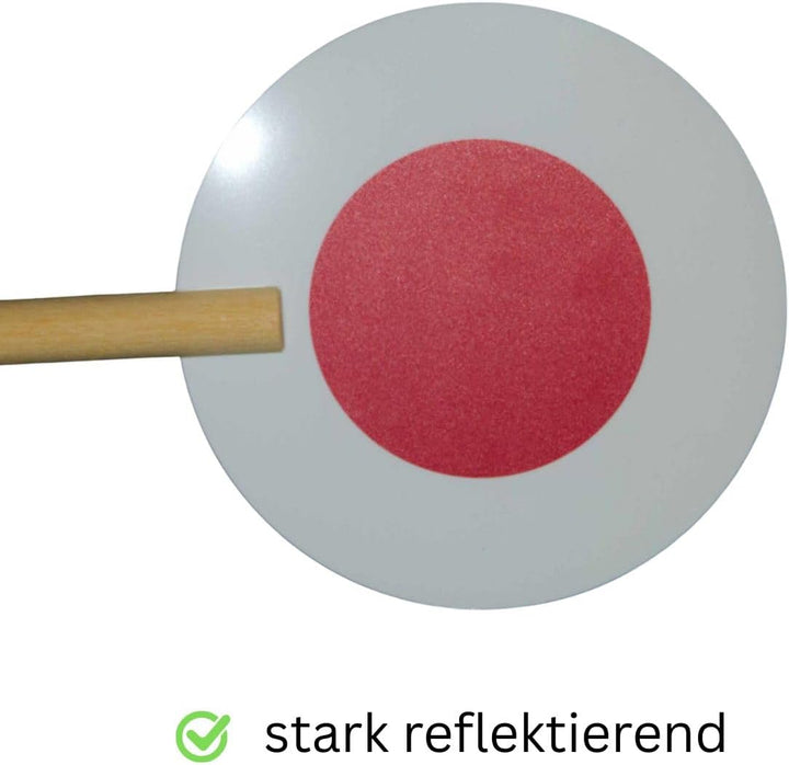 AMKA reflektierende Fahrkelle mit Holzgriff Signalkelle für Kutsche