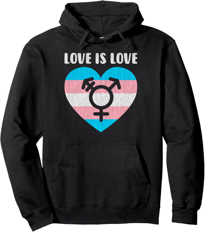 Transgender-Symbol mit Herz, Liebe ist Liebe Pullover Hoodie