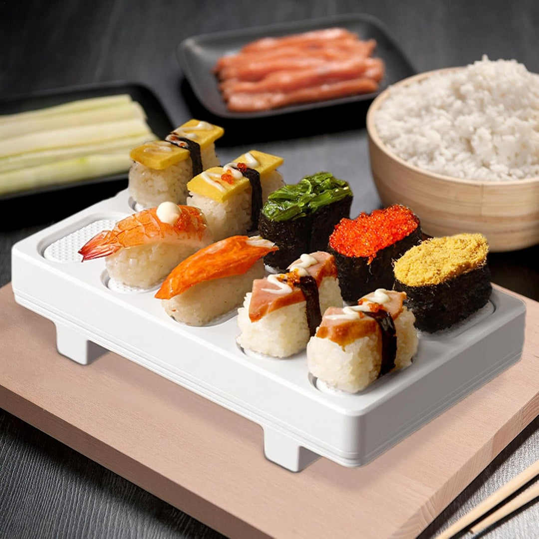 Sushi-Reisform, rechteckige Nigiri-Reiskugelform, 10-in-1 Mini-japanische Onigiri-Sushi-Form, rechte