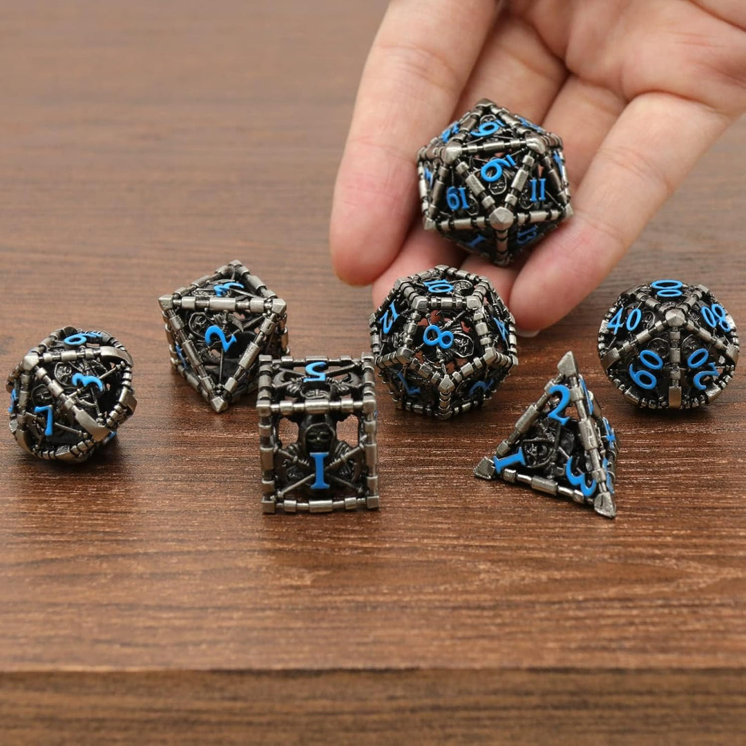 DND WürfelSet Rollenspiel, Polyedrische Dice Set D&D Würfel Set Metall für Brettspiel Dungeons and D