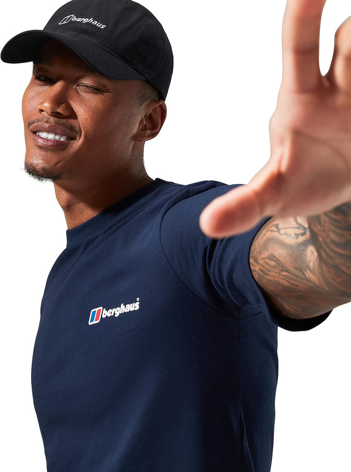 Organic T-Shirt mit klassischem Logo auf Vorder- und Rückseite L Dark Blau, L Dark Blau
