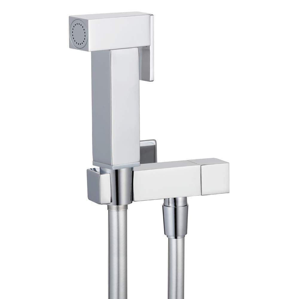 Kit Idroscopino Wc Doccetta Ottone Portatile Shut-Off Monogetto Azionamento a Leva