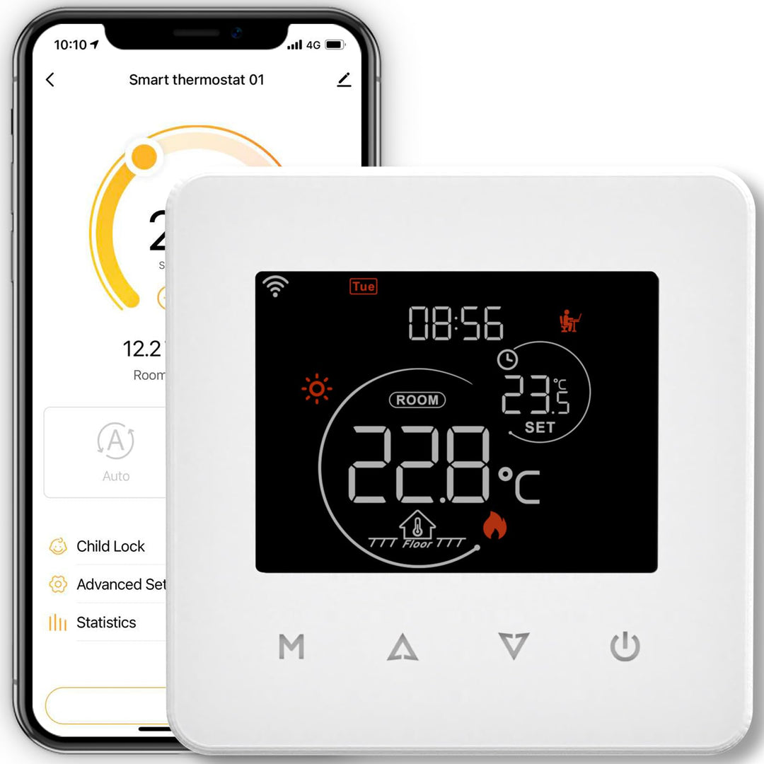 MOES Smart Thermostat Fussbodenheizung Elektrisch, Raumthermostat Fussbodenheizung WLAN Programmierb