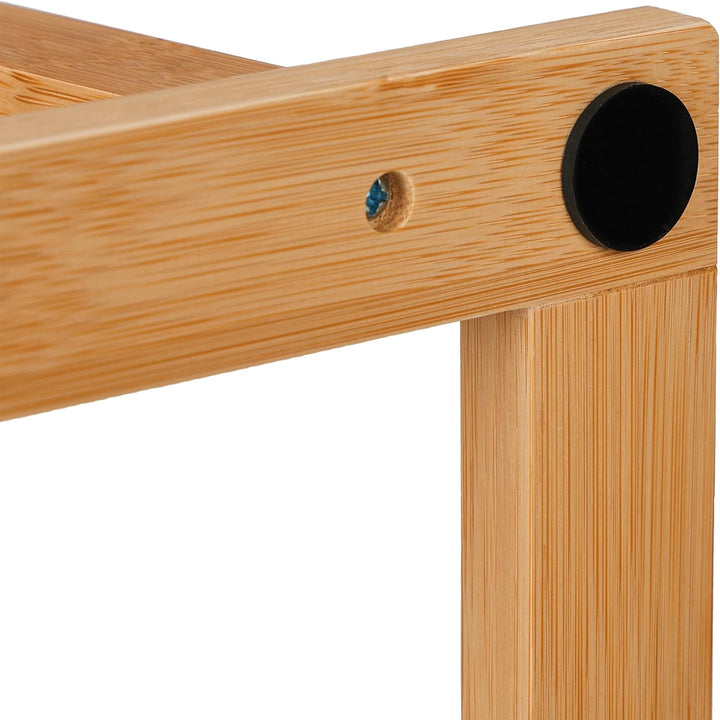 Relaxdays Handtuchständer, 6 Stangen, Bambus, H x B x T: 82 x 55 x 24 cm, freistehend, Bad Duschtuch