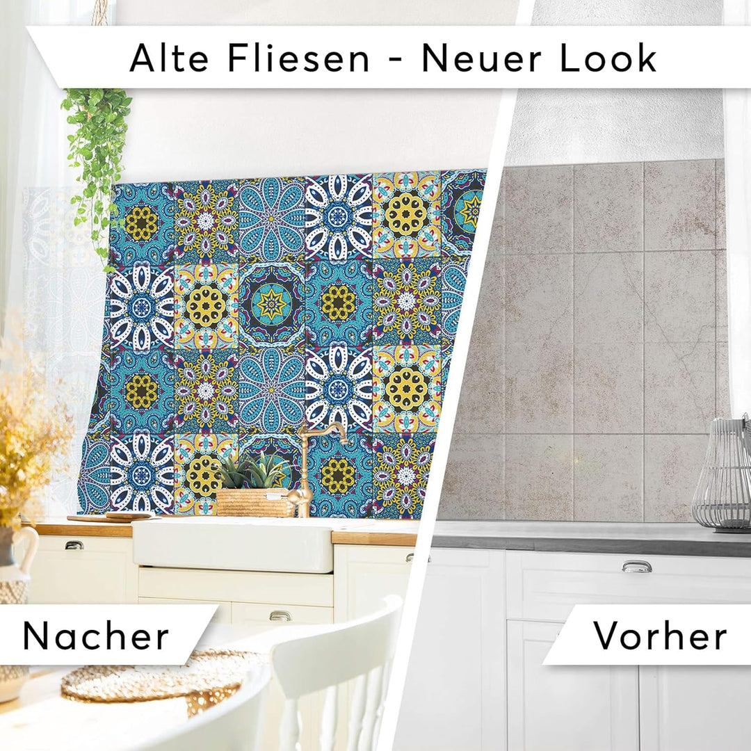 CREATISTO Klebefliesen Stickerfliesen Fliesenfolie - Klebefolie Aufkleber für Wand-Fliesen I Klebefl