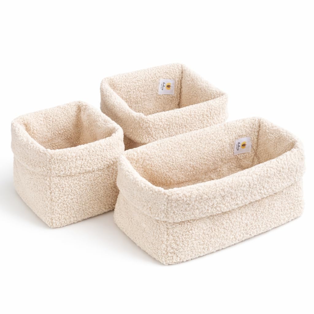Aufbewahrungskorb Wickeltisch Baby, Körbchen Set 3 Stück, Organizer Wickelkommode, Utensilo Aufbewah