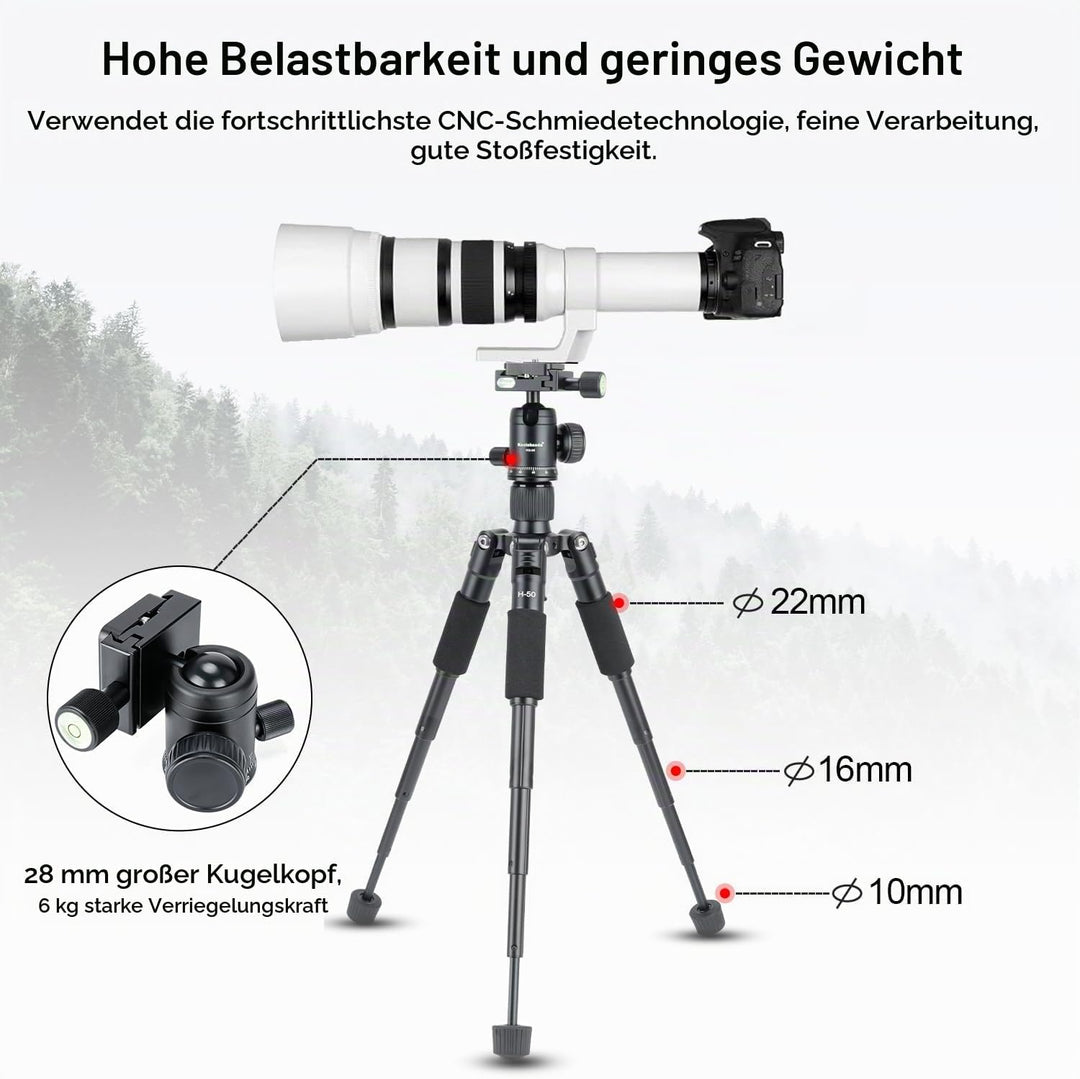 Koolehaoda Mini Stativ für Kamera 20"/51cm Tragbares Desktop Stativ Reisestativ Tischstativ Aluminiu