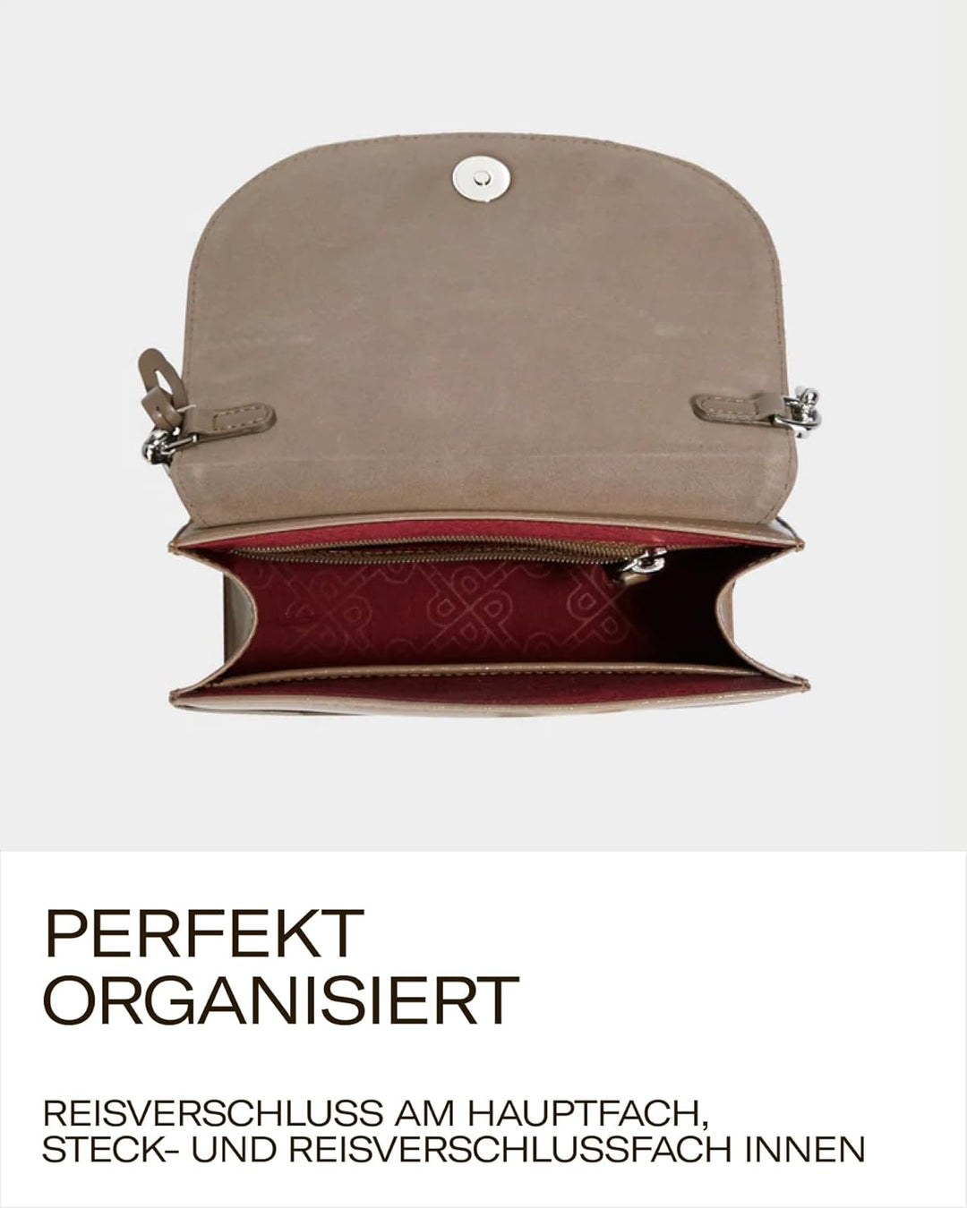 Picard Damen Schultertasche BERLIN aus Rindsleder Klein | mit Magnetverschluss | Schultertasche | Al