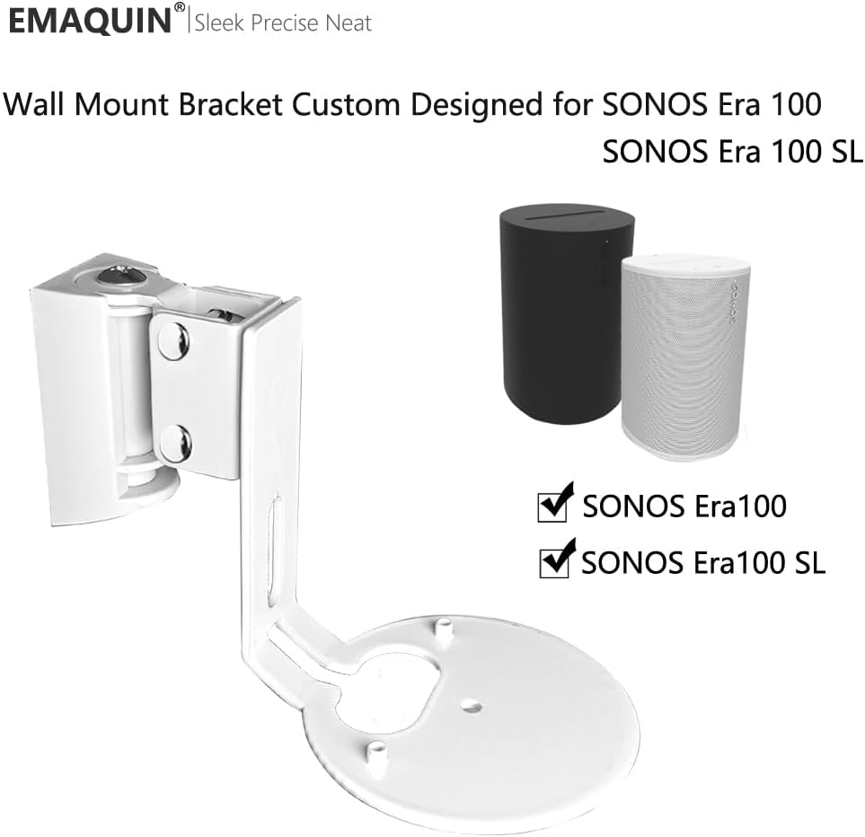 EMAQUIN Wandhalterung für Sonos Era 100 Lautsprecher (Schwenkbar und neigbar,kompatibel mit Sonos Er