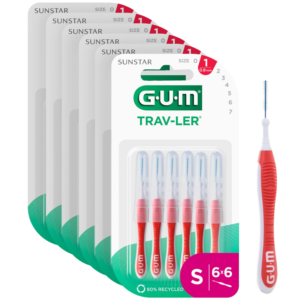 GUM TRAV-LER Interdentalbürsten | Zur gründlichen Reinigung aller Zahnzwischenräume | Biegbarer Hals