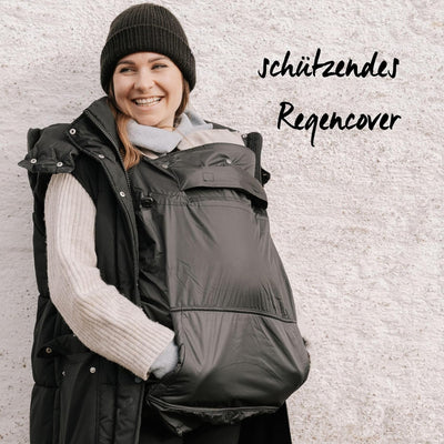 Hoppediz Fleece-Cover 3-in-1, wärmendes universal Tragecover für Babytrage und Tragetuch mit Regensc