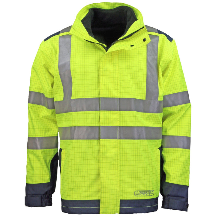 ASATEX Wetterschutz-, Flamm- und Warnschutzjacke 3850G, leuchtgelb, Gr. M, M