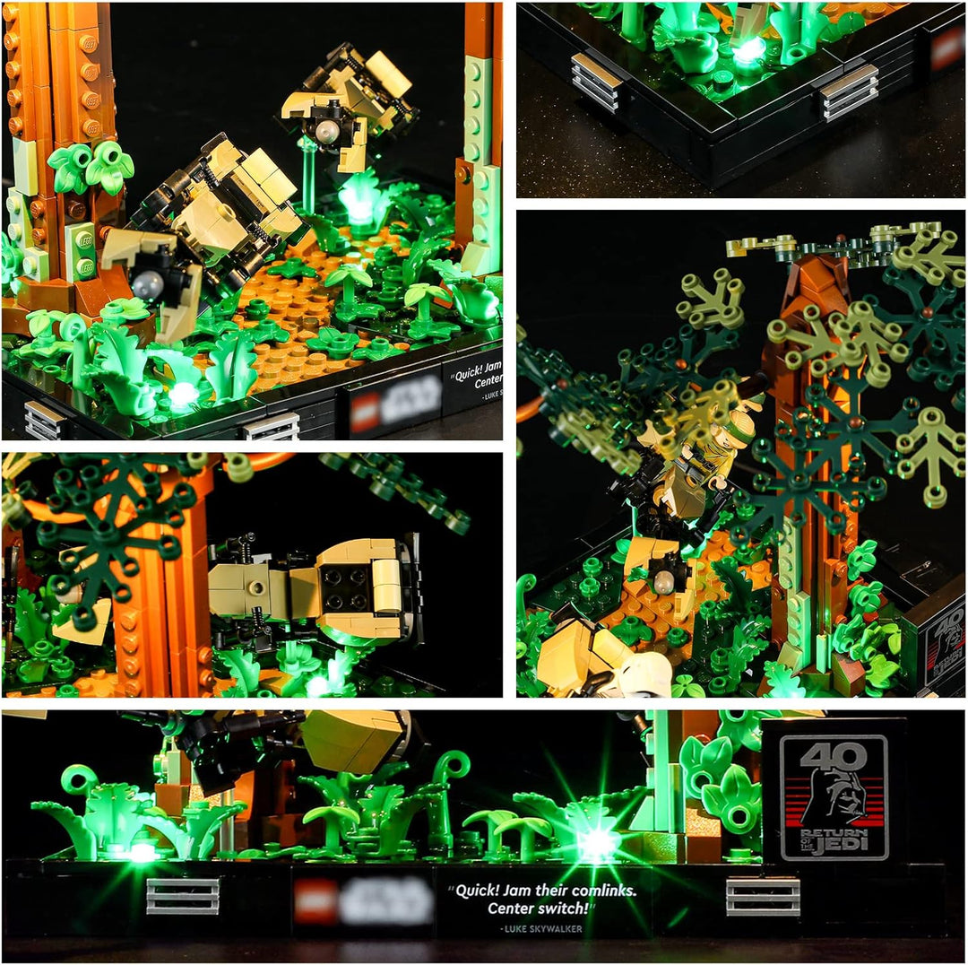 YEABRICKS LED Licht für Lego-75353 Star Wars Verfolgungsjagd auf Endor Diorama Bausteine Modell (Leg