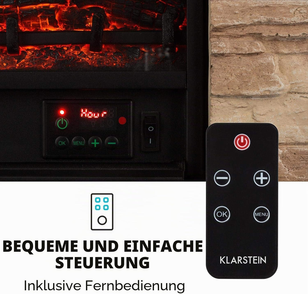 Klarstein Kaprun Elektrokamin - Kamin elektrisch mit 1800 W Leistung und Flammeneffekt, Elektro Kami