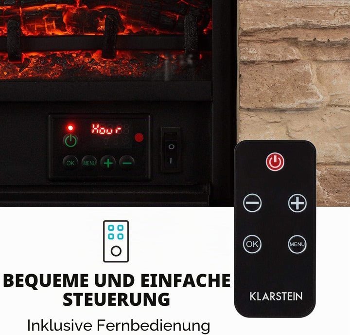Klarstein Kaprun Elektrokamin - Kamin elektrisch mit 1800 W Leistung und Flammeneffekt, Elektro Kami