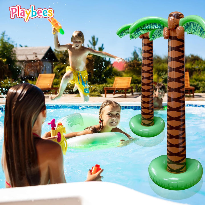 Playbees Riesige aufblasbare Palmen – 2 Stück – 1,8 m, super stabile künstliche Bäume für Luau-Party