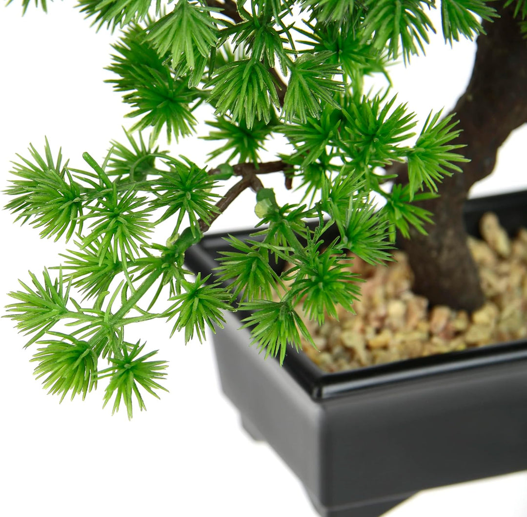Künstlicher Bonsai Baum in Schale aus Kunststoff Japanische Deko Pflanze für Dekoration Wohnung Schl