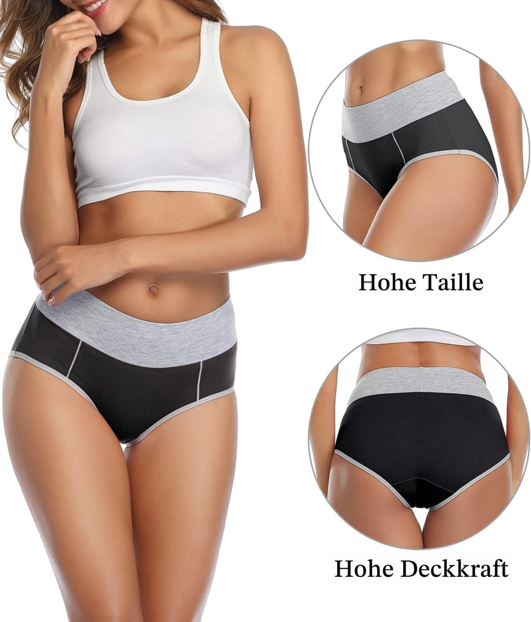 wirarpa Unterhosen Damen Baumwolle Unterwäsche Frauen Taillenslip Hohe Taille Slip 5er Pack XS Mehrf